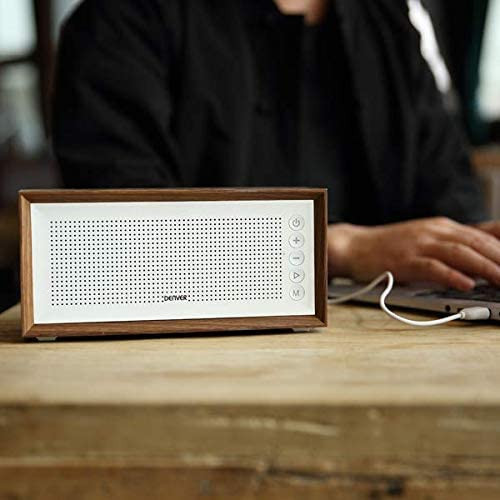 Altavoz portátil FM Bluetooth USB madera Denver. Mod. BTS-210 WHITE