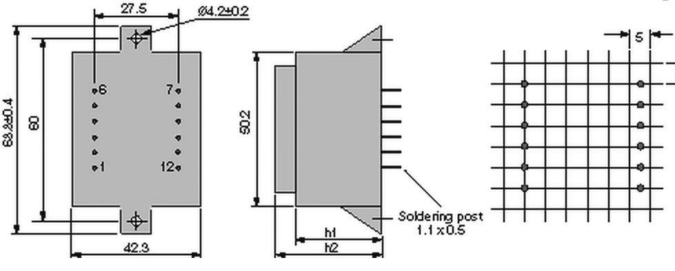 Transformador encapsulado 15VA 230VCA 2x12V 2x625mA. Mod. BVEI4831249