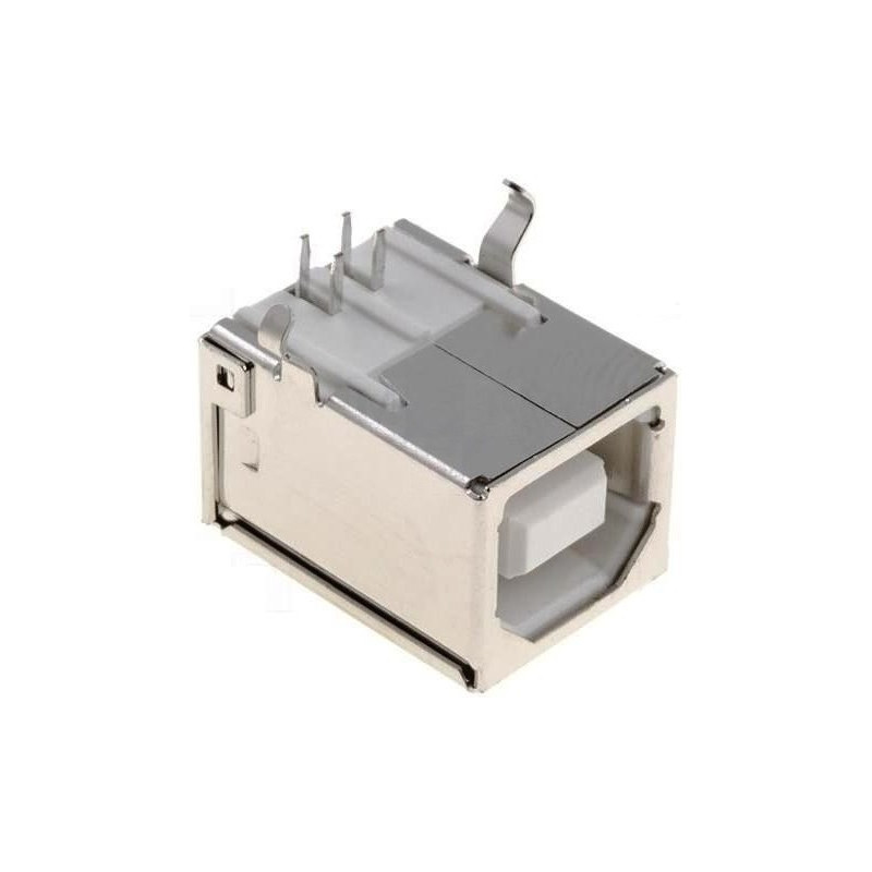 CONECTOR USB TIPO B HEMBRA PARA SOLDAR EN CABLE 90º simple. Mod. 3363