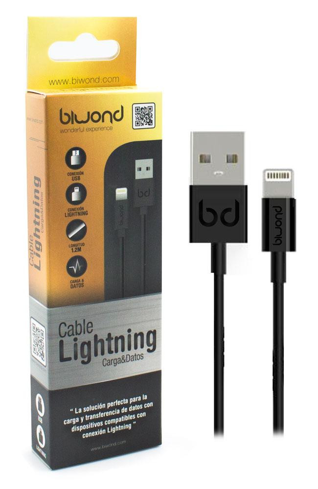 Cable Datos y Carga iPhone 5/5C/5S/6/6+/6S/7 (IOS10) Gold Negro Lightning. Mod. 51459