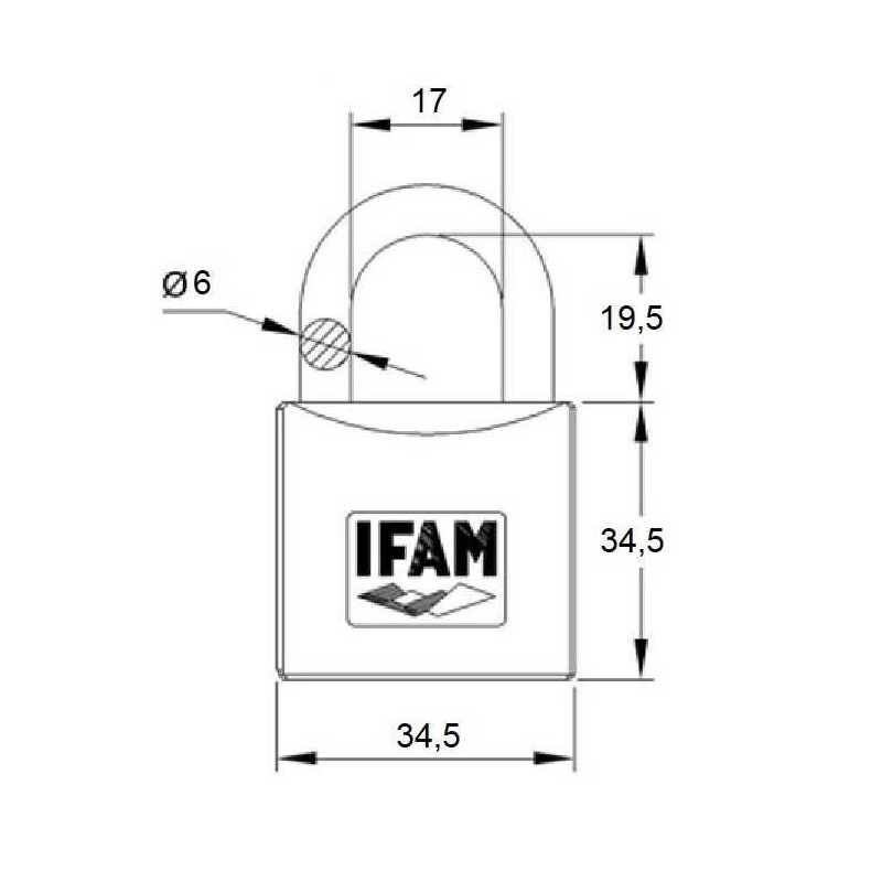 [CANDADOELM] Candado Iberdrola niquelado arco corto IFAM. Mod. Z35