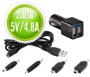 Cargador de coche para tablets y móviles 12V / 2USB x 2,4A. Mod. CAR227