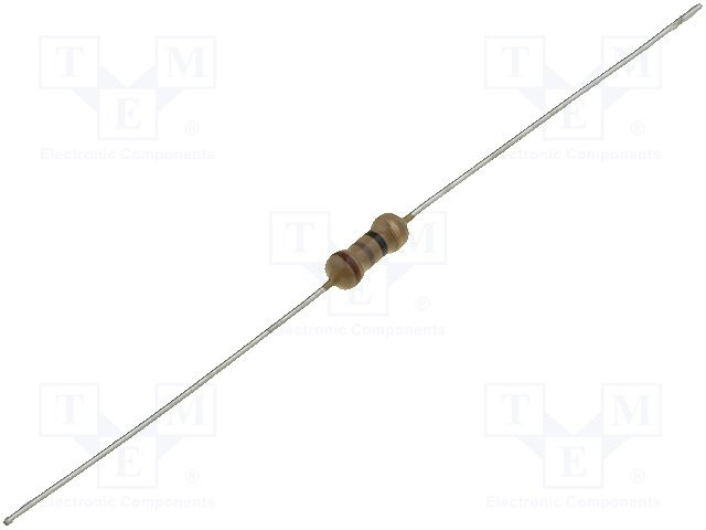 Resistencia de carbón THT 390Ω 500mW ±5% Ø2,3x6mm axiales. Mod. R0.5W390