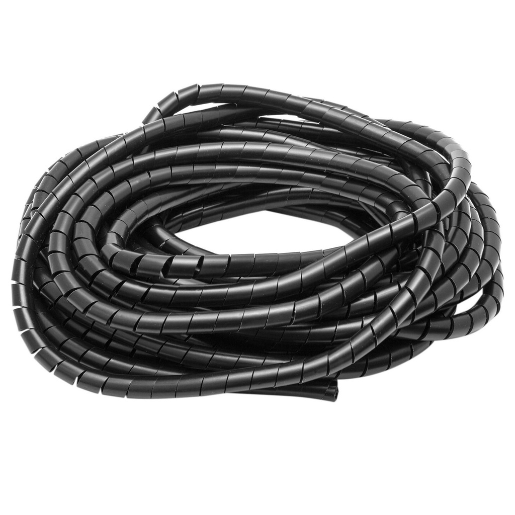 Cinta espiral helicoidal 17.6 a 20 mm color negro. Organizador de cables. Venta por metro. Mod. TH-006-NG