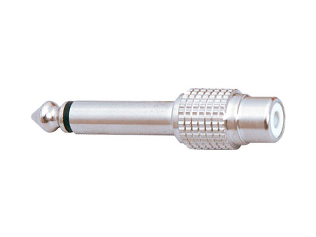 [CNC1110AMS] Adaptador RCA Hembra a Jack 1/4" (6.3) metálico. Mod. 2547