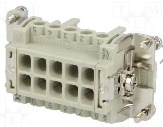 [CNEF10TTME] Conector HDC hembra CNE PIN 10+PE 57.27 16A 500V ILME. Mod. CNEF10T
