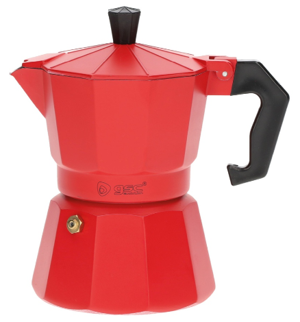 Cafetera italiana Kalossi 3 tazas Rojo. Mod. 400010009