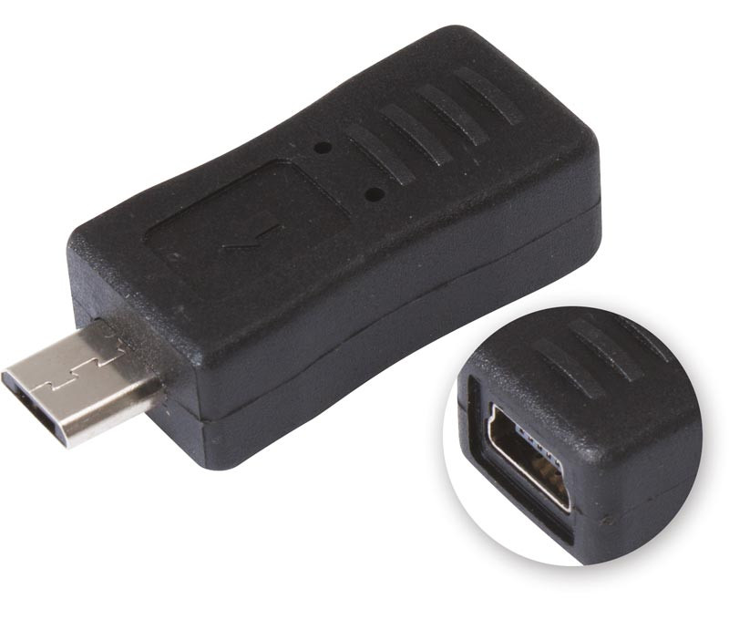 Adaptador mini USB hembra a micro USB macho