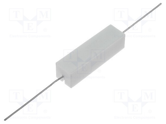 Resistencia cementada THT 47Ω 7W ±5% 9.5x9.5x35mm axiales. Mod. R7W47