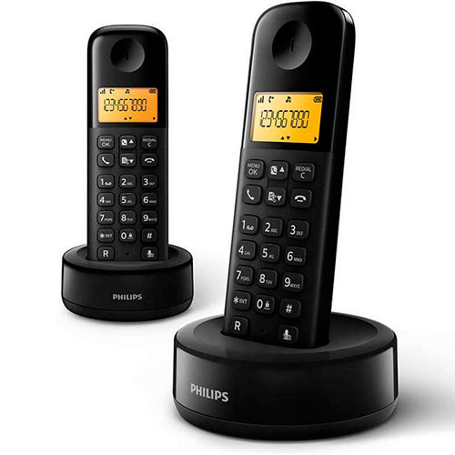 TELEFONO INALAMBRICO DUO NEGRO PHILIPS. Mod. D1602B/34