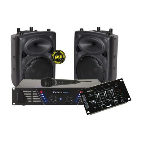 EQUIPO DE SONIDO COMPLETO IBIZA SOUND DJ300MKII 600W