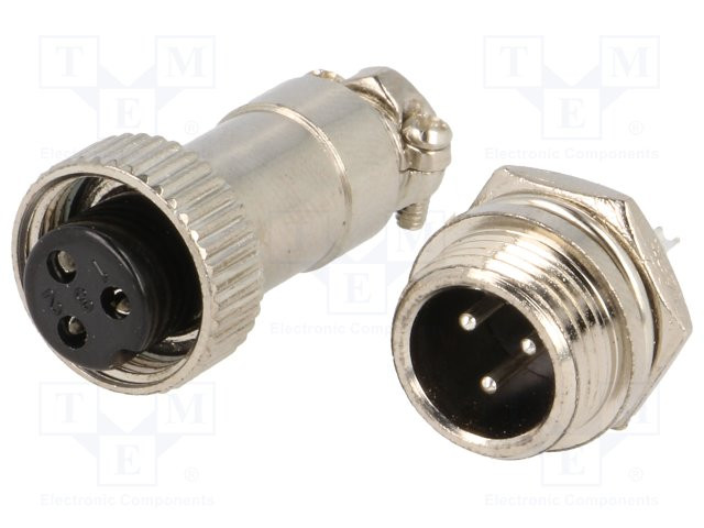 Conector hembra enchufe de micrófono MINI macho, hembra PIN:3. Mod. DS1110-01-3B6