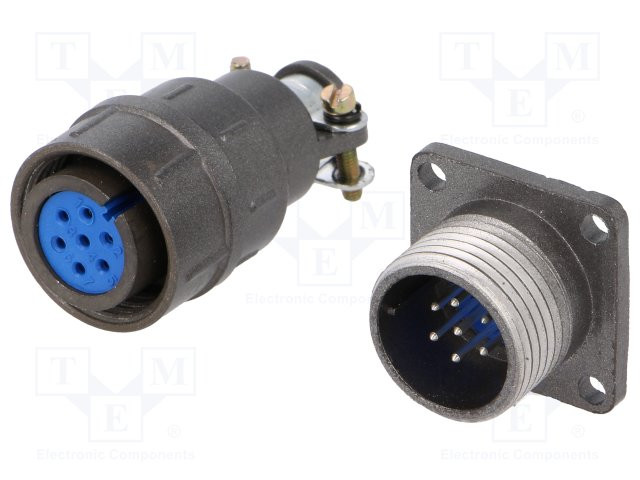 Conector hembra y macho redondos DS1110-06 PIN:7. Mod. DS1110-06-07LYP