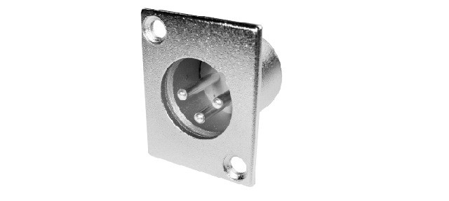 [EQ9060EME] Conector XLR macho chasis 3 Pins metálico. Mod. MCB031