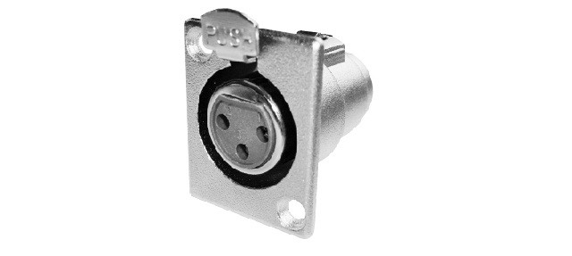 [EQ9025] Conector Chasis XLR Hembra 3 Pins metalico. Mod. AU7000058
