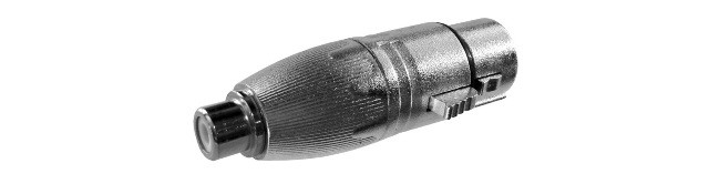 Adaptador XLR Hembra 3 Pins a RCA Hembra METALICO. Mod. MCAA222