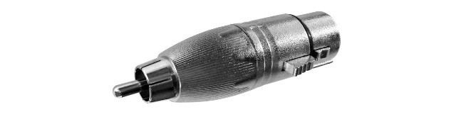 Adaptador XLR Hembra 3 Pins a RCA Macho METALICO. Mod. MCAA221