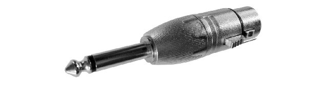 Adaptador XLR Hembra 3 Pins a Jack 6,3 Mono METALICO. Mod. MCAA202