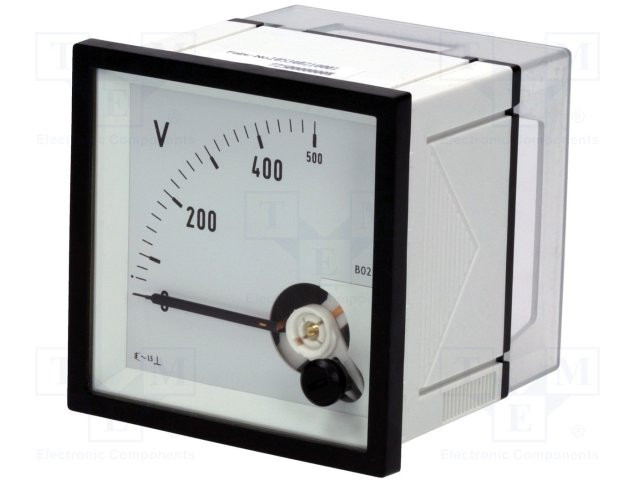 [EQN72500VTME] Medidor de panel de tensión CA analógico 0÷500V True RMS. Mod. EQN72-500V