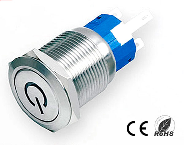 [418924AZELG] Pulsador 19mm 24VDC LED azul 5A 250V. Mod. 4189-24AZ