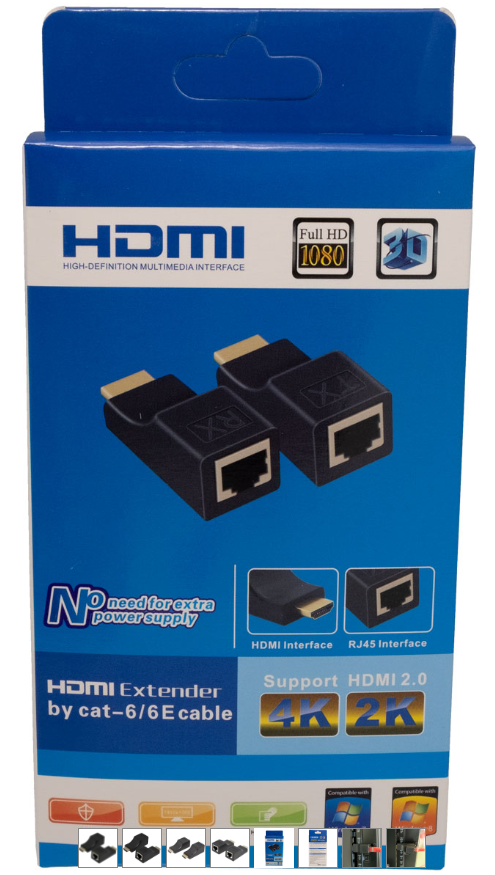 [EXT100ELG] Extensor HDMI RJ45de formato pequeño 4K(10m) y 1080p(30m). Mod. EXT100