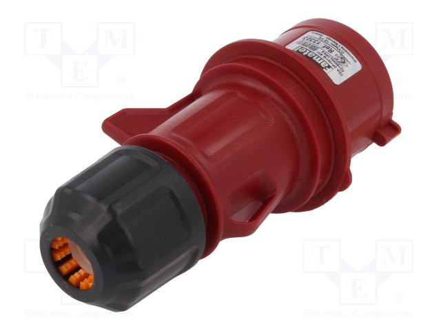 Conector de alimentación AC trifásicos 3P+N+TT 32A enchufe IP44. Mod. FAM-13303