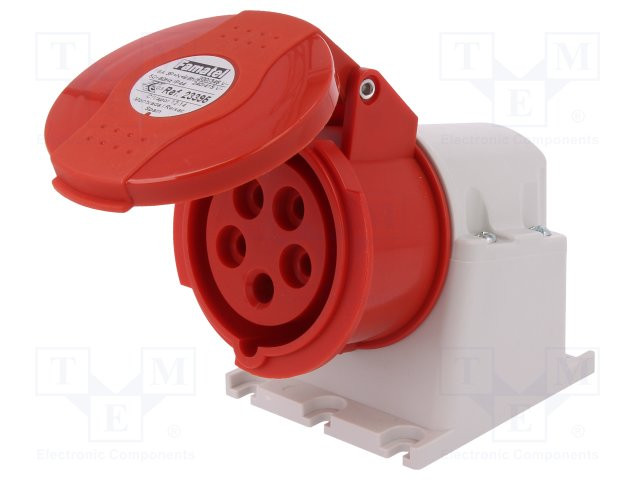 [FAM23395] Base superficie AC trifásicos 3P+N+TT 16A Famatel. Mod. 23391