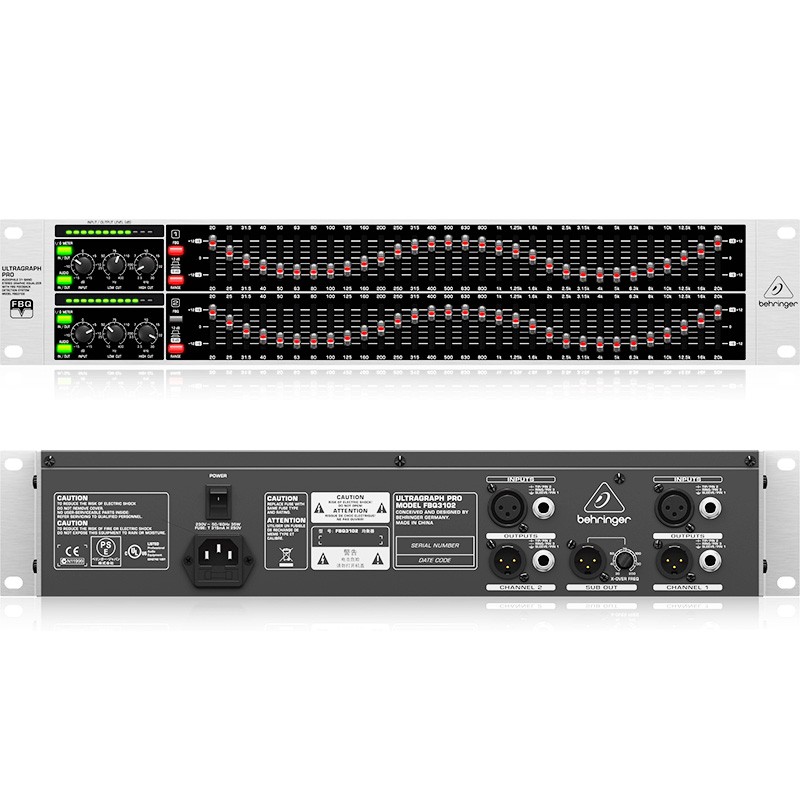 Ecualizador gráfico estéreo Behringer. Mod. FBQ-3102HD