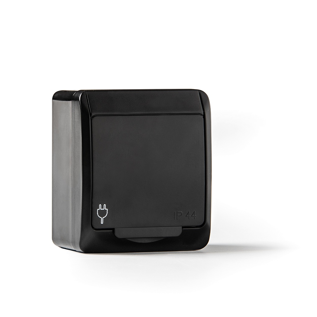 [5123NFAM] Base superficie 2p+TT 16A negro IP54 Famatel. Mod. 5123-N