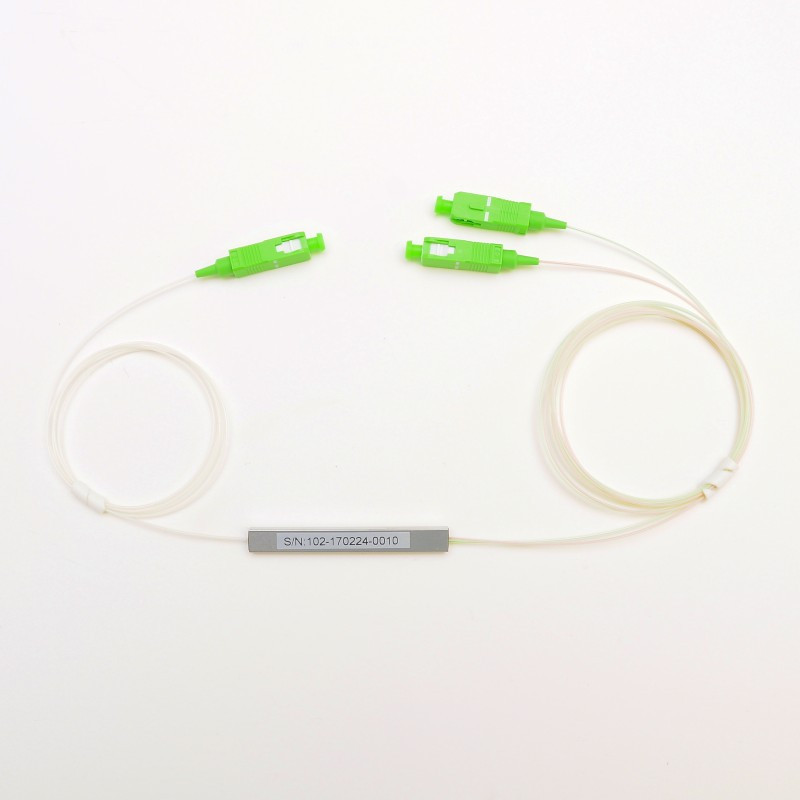 [FO070049TEC] Splitter fibra óptica PLC conectorizado SC APC 1x2. Mod. FO-070049