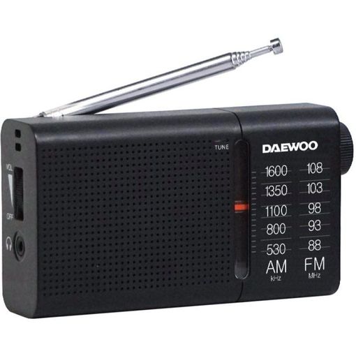 Radio portátil con altavoz negro Daewoo. Mod. DW1119