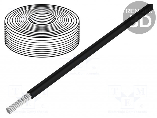 Cable silicona 4.0mm2 negro -50÷180°C 500V. Mod. HEAT125SC40BK
