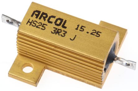 Resistencia de potencia con radiador atornillable 25W 3R3 Ohmios. Mod. HS25-3R3