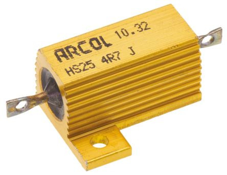 Resistencia de potencia con radiador atornillable 25W 4R7 Ohmios. Mod. HS25-4R7
