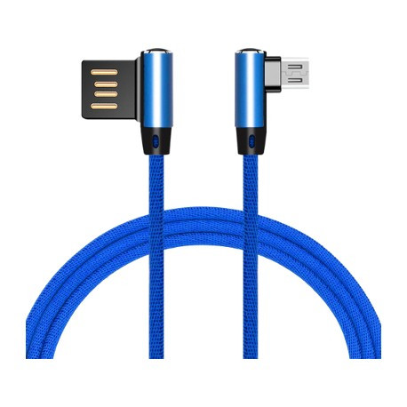 CONEXION USB MACHO TIPO "L" A MICRO USB CABLE TRENZADO 2A 1m. Mod. IN40-00026