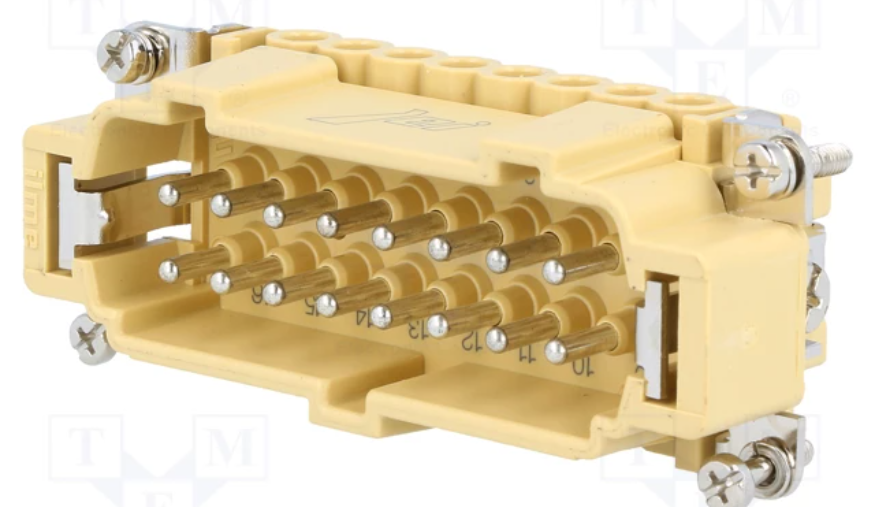 Conector HDC macho Jei 16 pin 16+PE tamaño 77.27 Ilme. Mod. JCNEM16