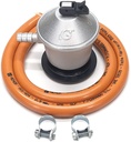 KIT recambio homologado butano (REGULADOR + MANGUERA FLEXIBLE 1,5M + 2 ABRAZADERAS). Mod. KITR0200