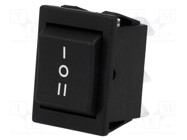 [AEC1572ALBBO] Interruptor basculante 3 pos con retorno (ON)-OFF-(ON) 16A 250VAC. Mod. C1572ALMBB730W