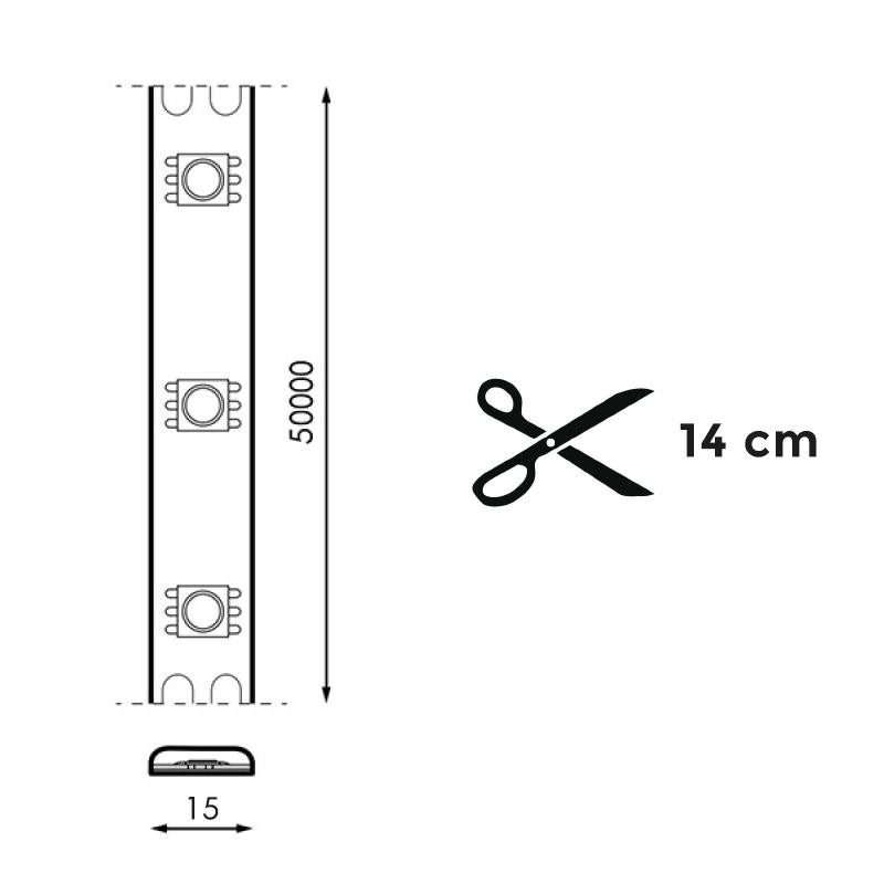 Tira de Led 220Vac Smd2835 Kross 12W/m - 14 Cm 6000k. Mod. LM2167