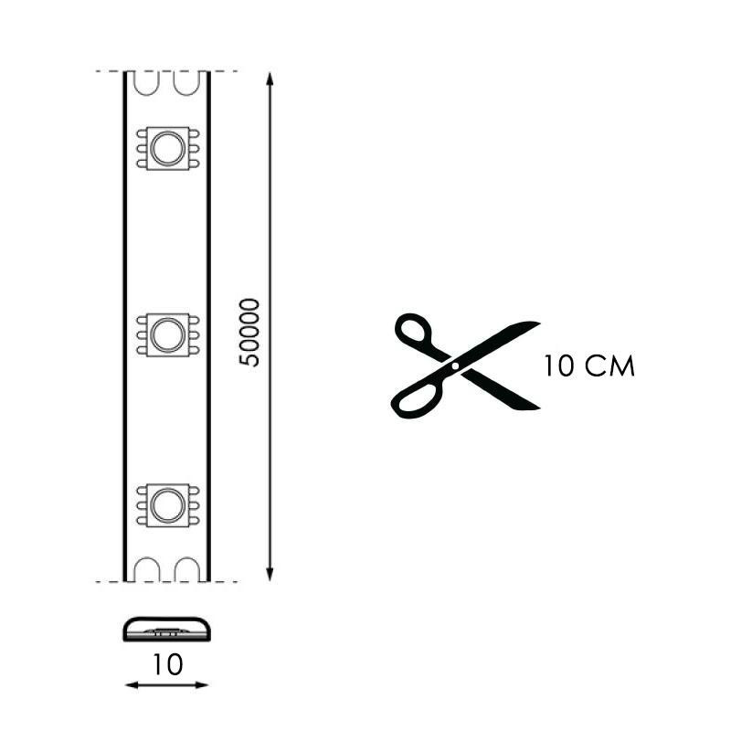 [LM2331] Tira de Led 220Vac Smd2835 Bergamo 17W/m Ip65 6000k. Mod. LM2331