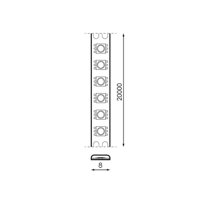 [GA2469] Tira de Led 24V Dc Smd3535 Clasic Ip65 Rgb 120 Led/m - 20 Metros. Mod. LM2469