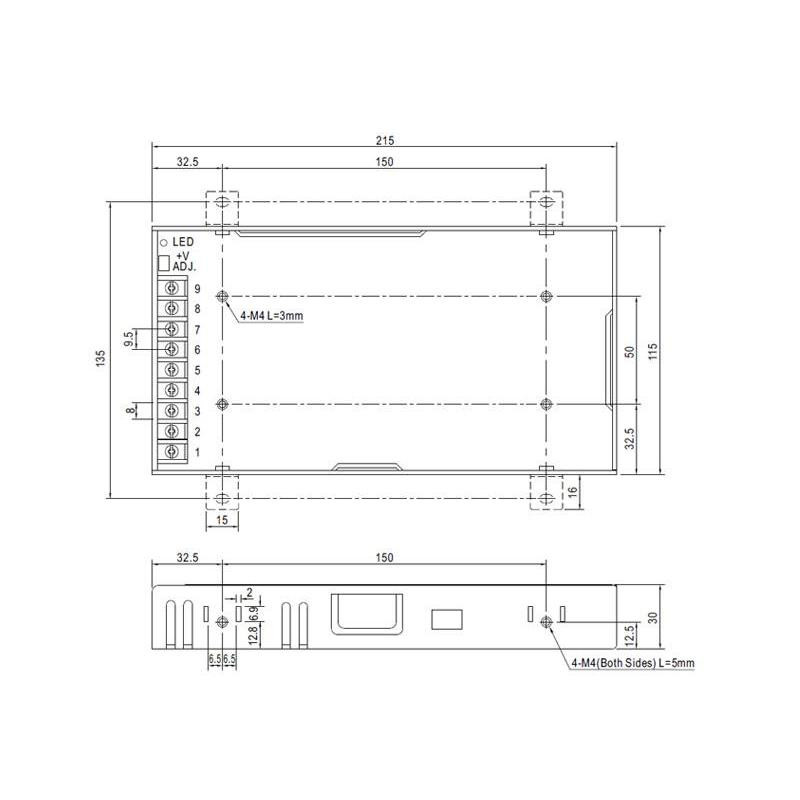 Fuentes de Alimentación Mean Well 200W 12Vdc. Mod. Lrs-200-12