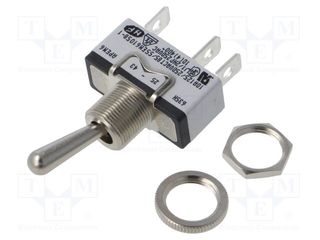 Interruptor palanca retorno ON-(ON) 10A 250VAC Apem. Mod. 635H/2