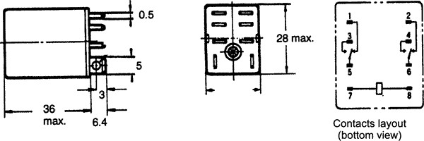 [LY2220240VAC] Relé electromagnético DPDT 240VCA 10A Omron. Mod. LY2 220/240VAC