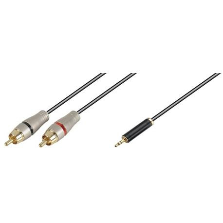Conexión audio Mini Jack stereo a 2 RCA macho 3 metros. Mod. 06513ELG