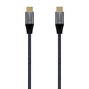 Cable USB C 2.0 Aluminio 5A 100W E-Mark Gris, 2.0M. Mod. A107-0629