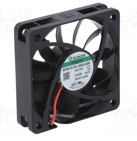 Ventilador 12VCC 60x60x15mm axial. Mod. MF60151V1-A99-A