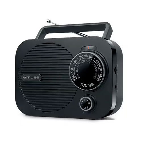 Radio analógica sobremesa Red y pilas Muse. Mod. M050R