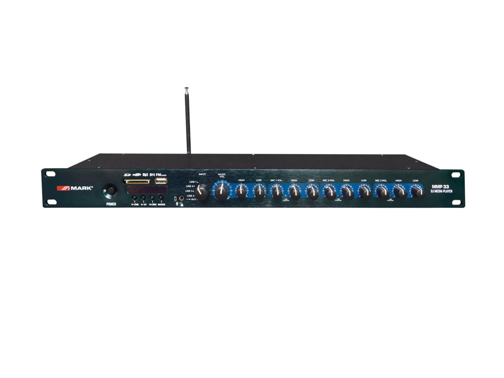 Mezclador de audio con reproductor MP3 y radio FM. Mod. MMP 33