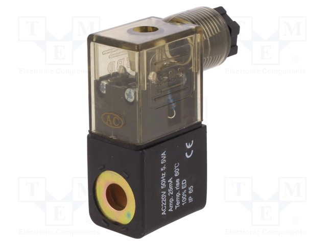 Bobina electroválvula c/ conector 12VDC 4.8W 9mm. Mod. MS01200-KPL